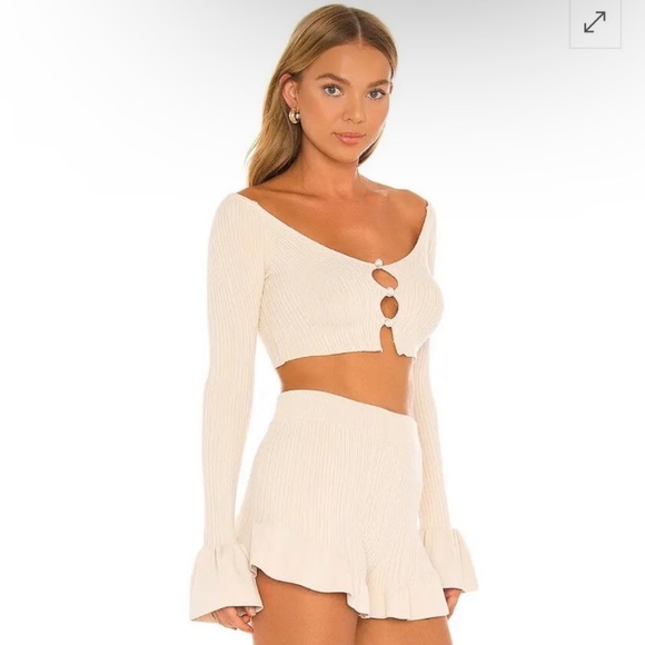 House of Harlow (BUNDLE) 1960 X Olivia light oak cardigan and short set XS - Picture 3 of 11